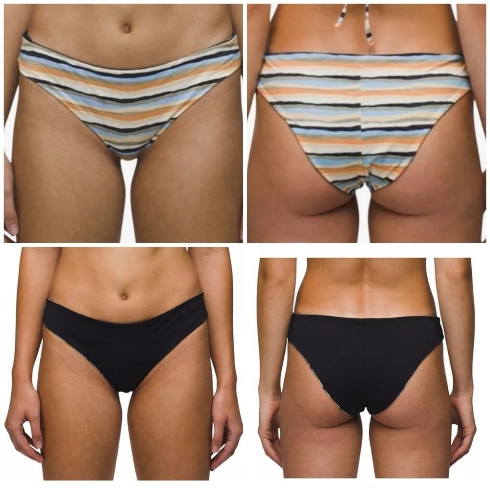 NWT PrAna Gemma Reversible Bikini Bottom Water Stripe Womens Size Small UPF 50 - Picture 7 of 12